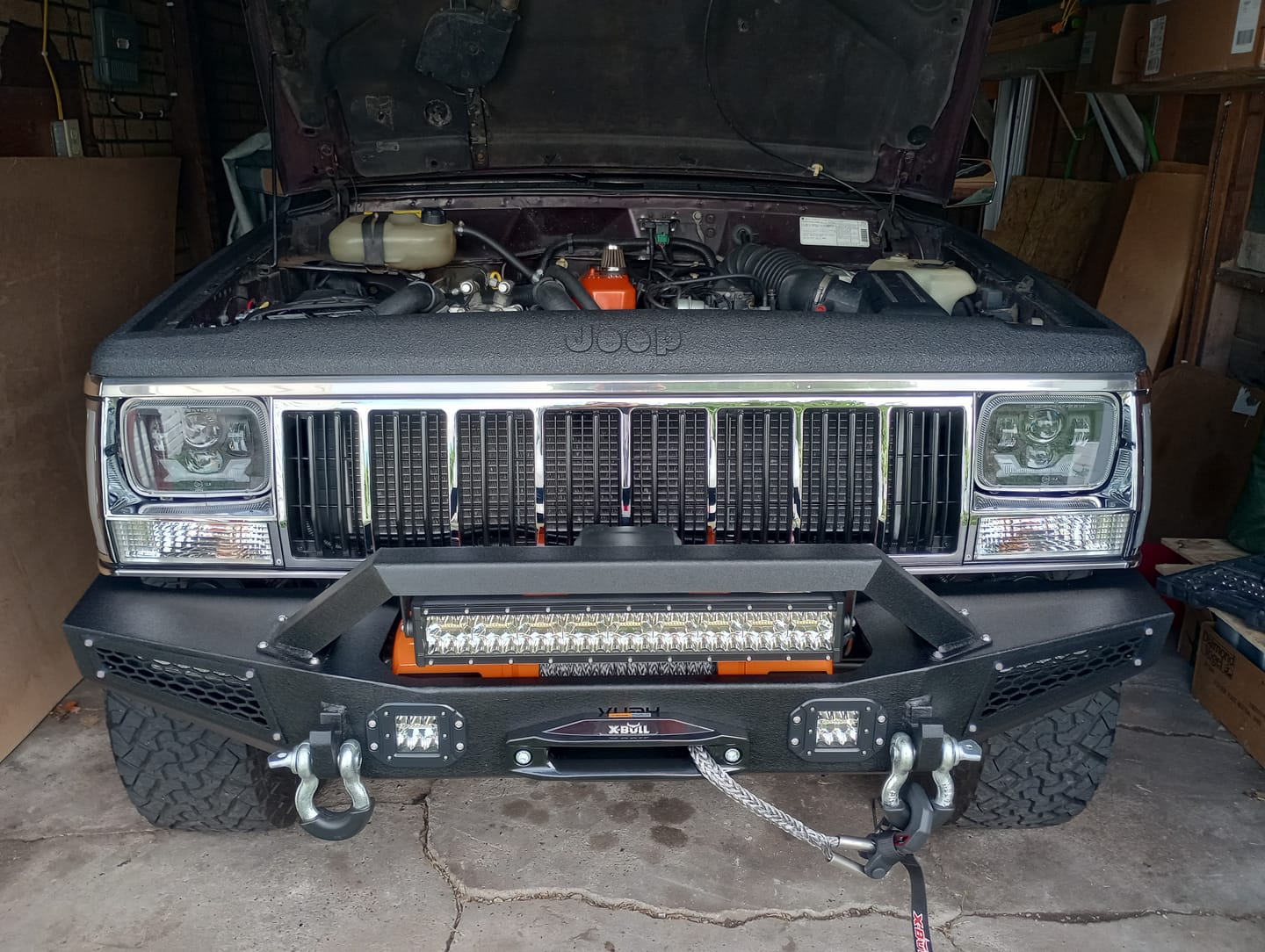 Customer photo review of X-BULL Electric Winch XPV 14500 LBS 12V Synthetic Rope SUV Jeep Truck 4WD