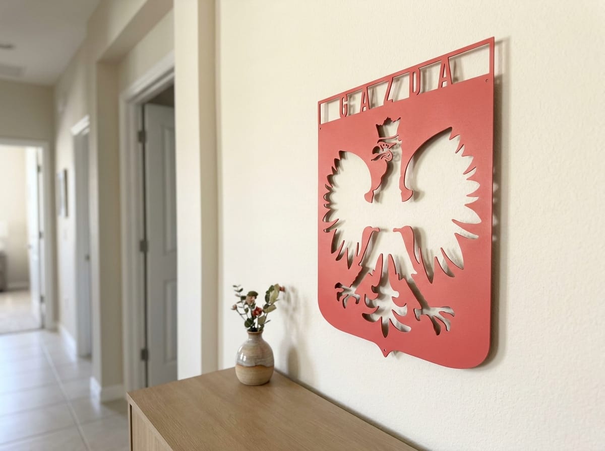 Customer photo review of Personalized Polish Eagle Steel Sign: Monogram Home Decor, poland Lover Gift