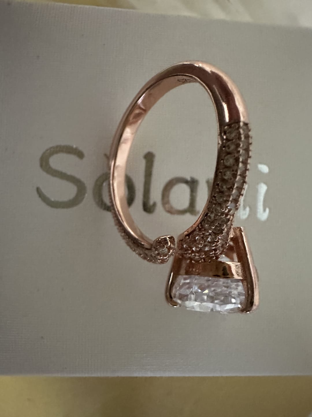 Customer photo review of Graceful Swirl Pear Cut 6.0ct Engagement Ring In Sterling Silver
