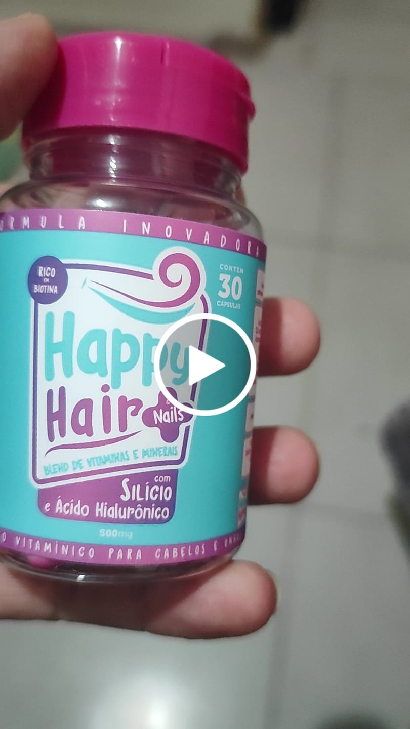 Customer video review of Happy Hair 3 Potes + 3 Potes Grátis + 1 Pote de Melatonina + 1 Pote de Colágeno (Total 8 Potes)