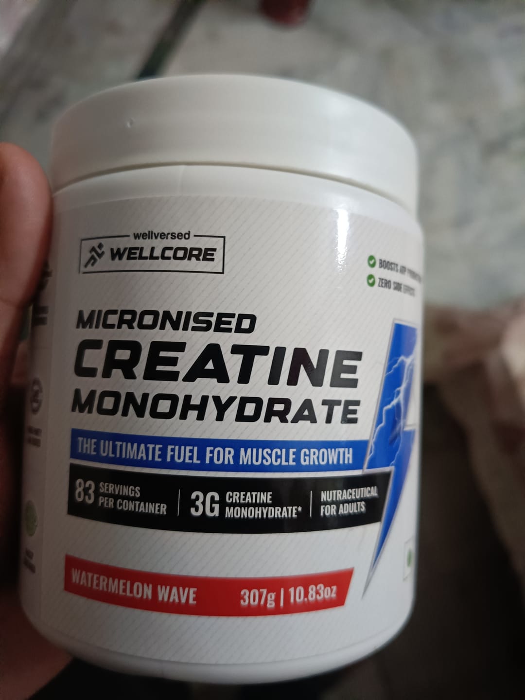 Customer photo review of Wellcore - Pure Micronised Creatine Monohydrate | Watermelon Wave (307g, 83 servings)