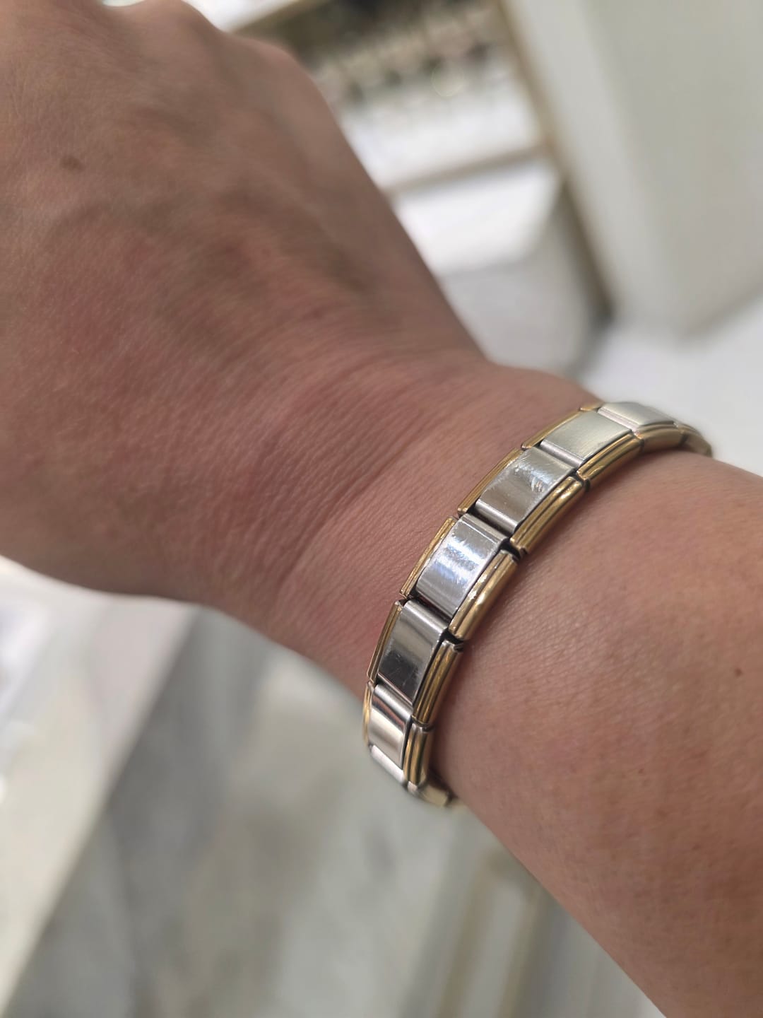 Customer photo review of Pulsera Italiana Combinada