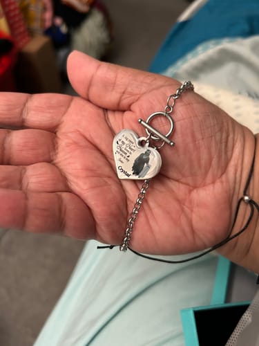 Customer photo review of Personalized Heart Bracelet I'm Always With You - Memorial Gift For Family, Friend
