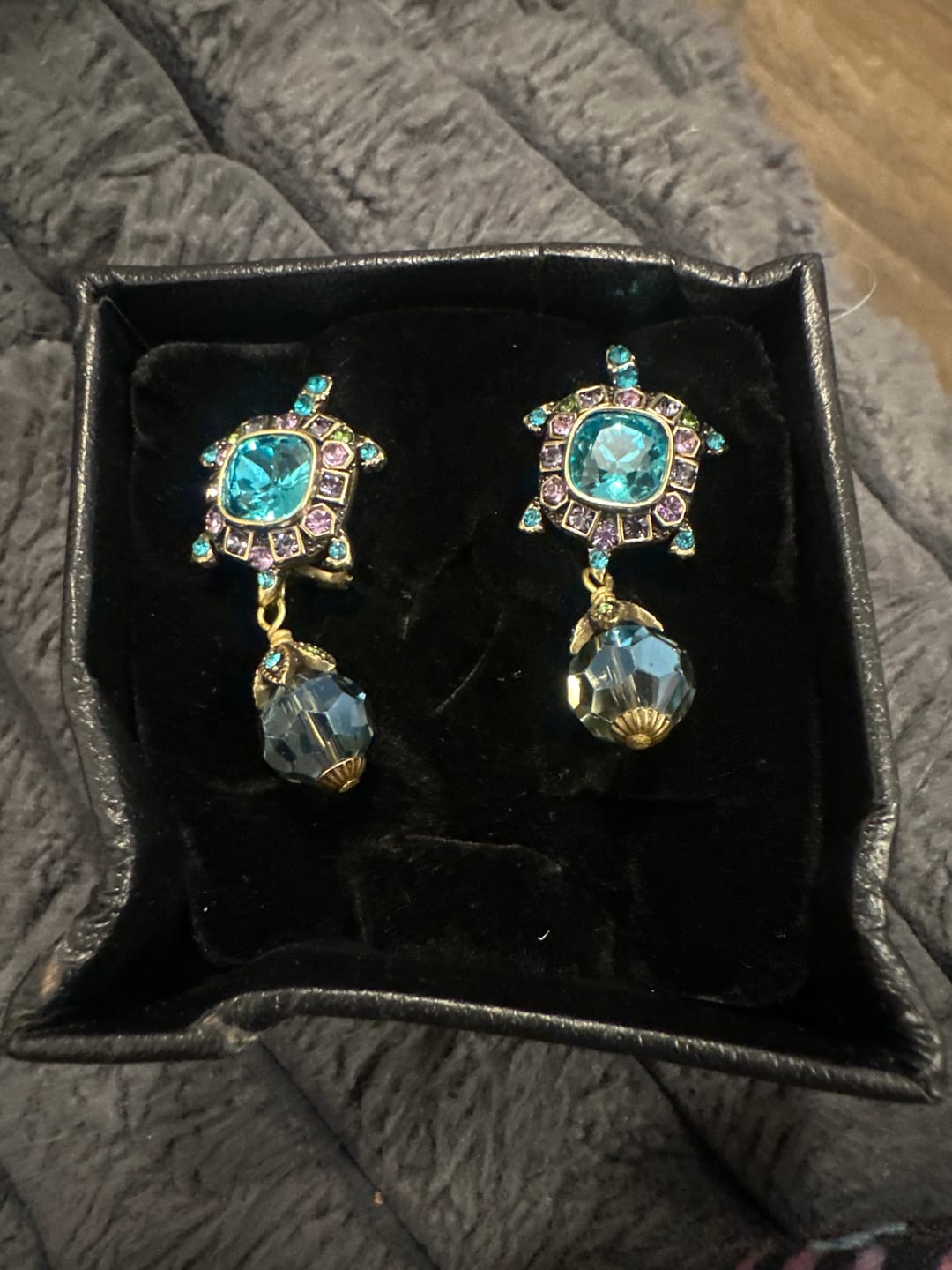 Customer photo review of HEIDI DAUS®"Turtle-y Fabulous" Beaded Crystal Turtle Petite Drop Earring