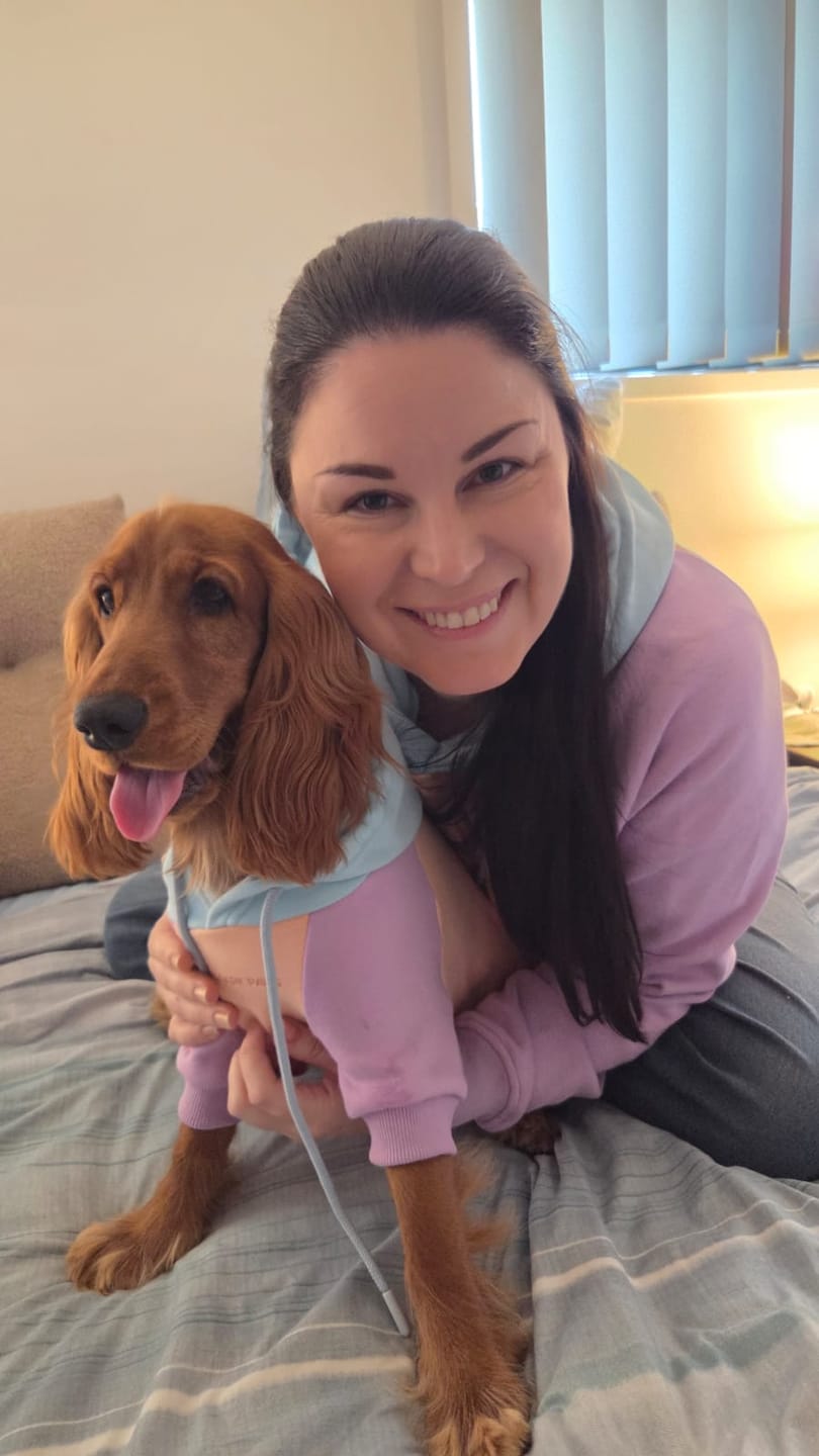 Customer photo review of Cotton Candy Dog Hoodie