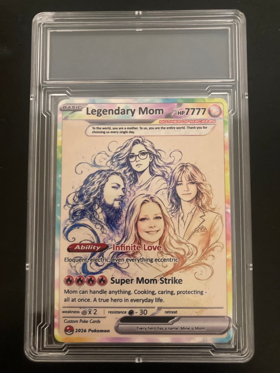 Customer photo review of Custom Pokémon Card for Mom – Mother’s Day Personalized Pokemon Card - Customizable Gift from Husband Daughter, Son | Ghibli - Anime Style Trading Card - CPC-81