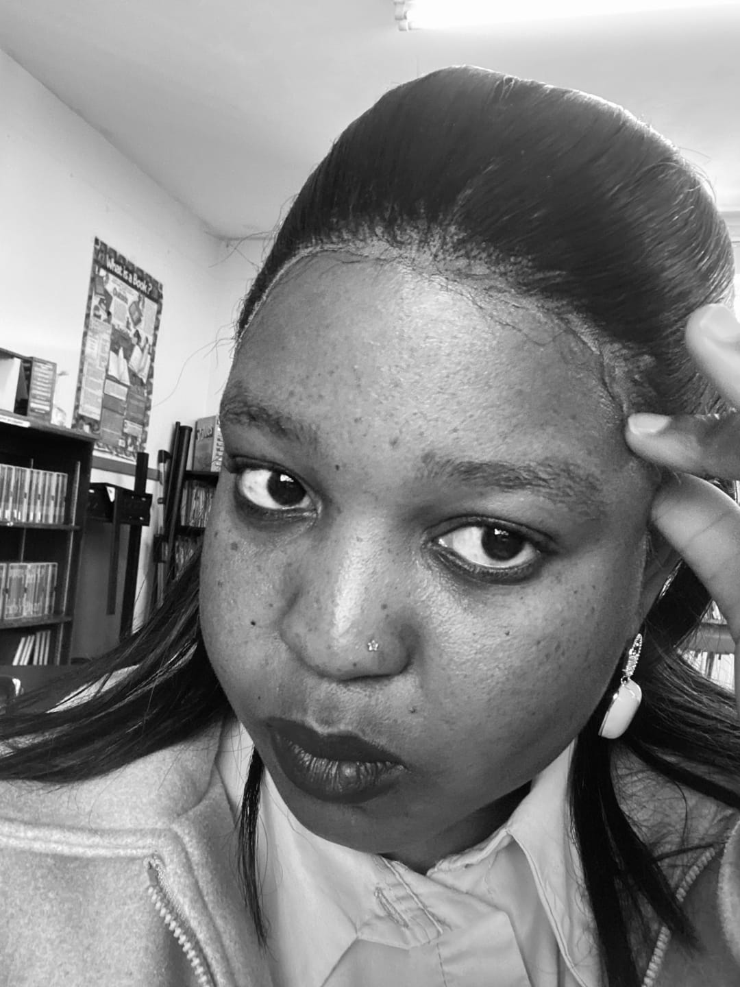 Customer photo review of Black Era Adore Silver Earrings