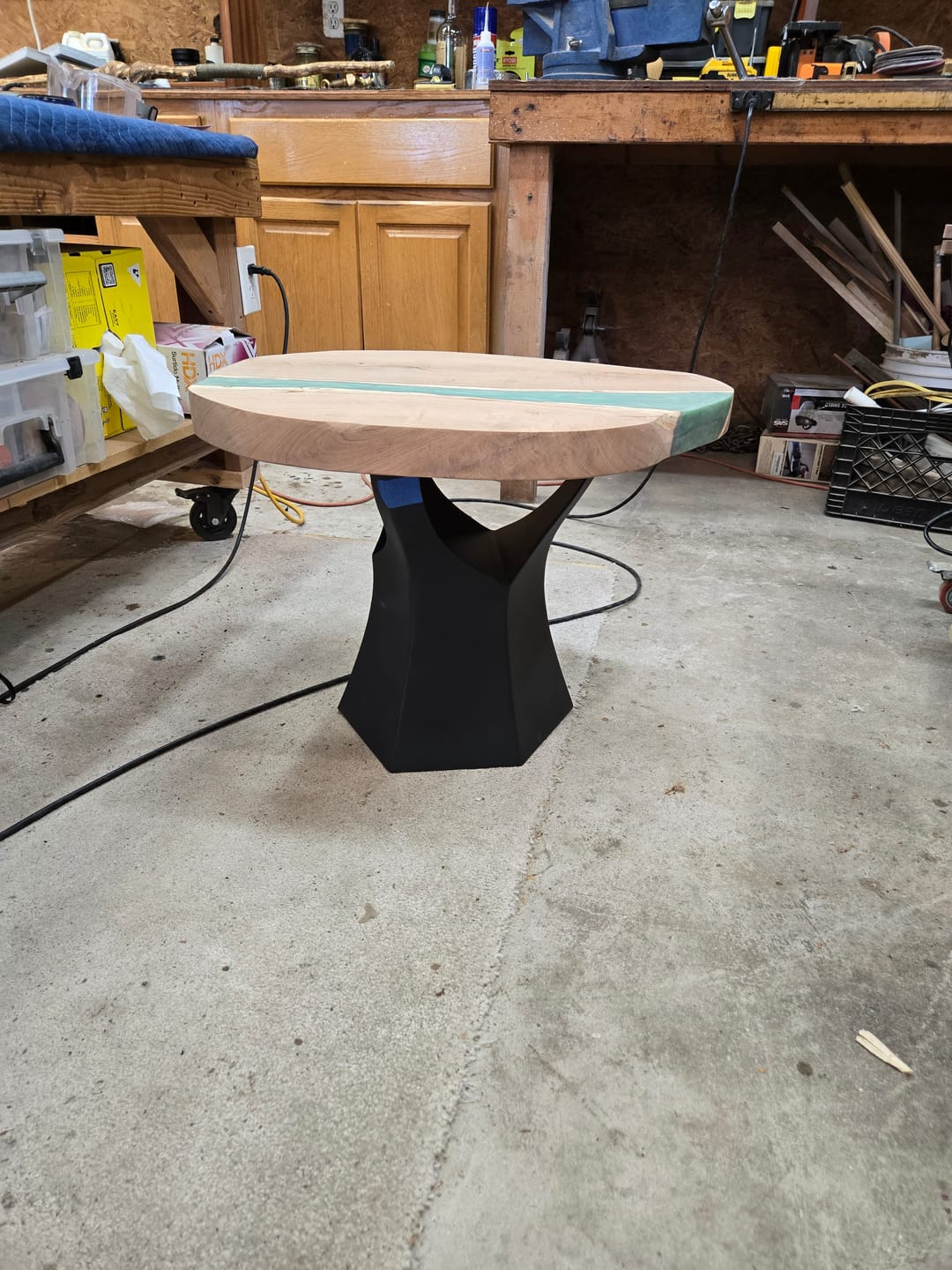 Customer photo review of Coffee Table Base 16.1" H Tree Trunk for Mid-Century Style - 106B Namu