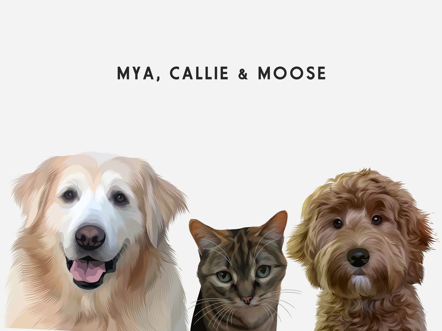 Customer photo review of Custom Three Pet Portrait