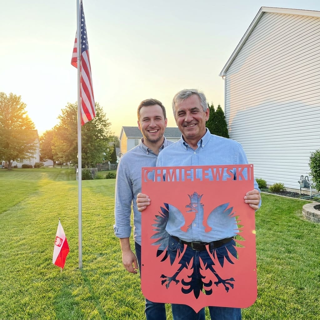 Customer photo review of Personalized Polish Eagle Steel Sign: Monogram Home Decor, poland Lover Gift
