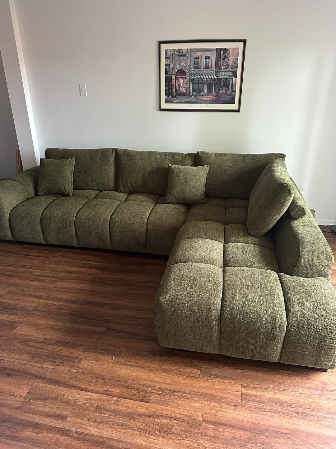 Customer photo review of OLIVIA - Sofa sectionnel 120" vert forêt