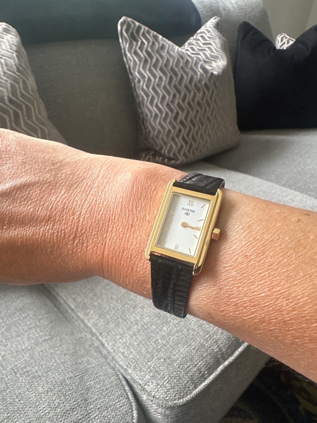 Customer photo review of Classic Leather Rectangle Watch