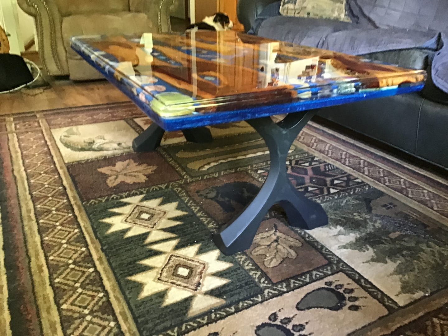 Customer photo review of Coffee Table Legs 16.1" H Metal X-Shaped Furniture - 120 Xavier