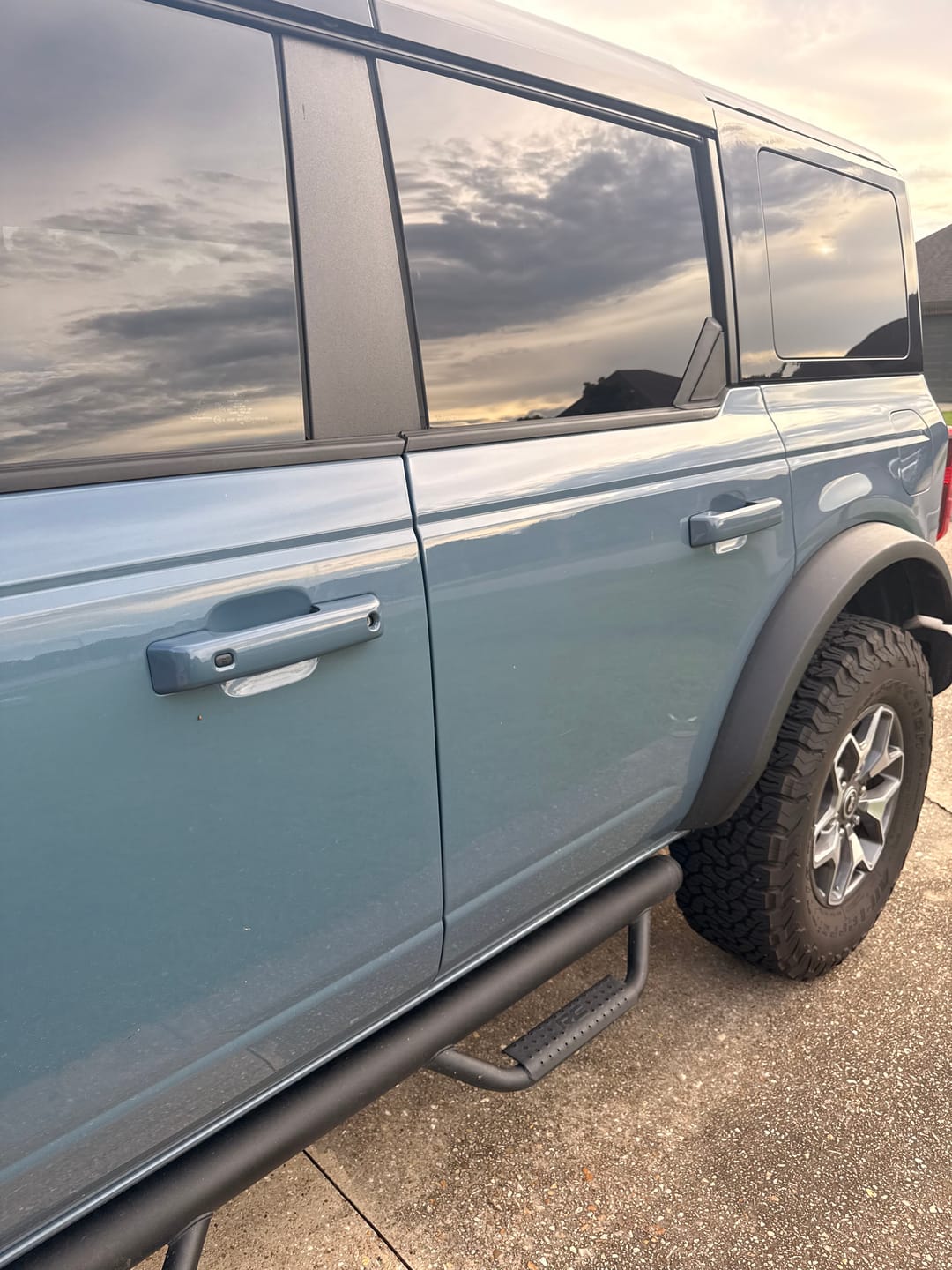 Customer photo review of Ford Bronco Paint-Matched Handle Covers With Smart Entry *Seamless Fitment