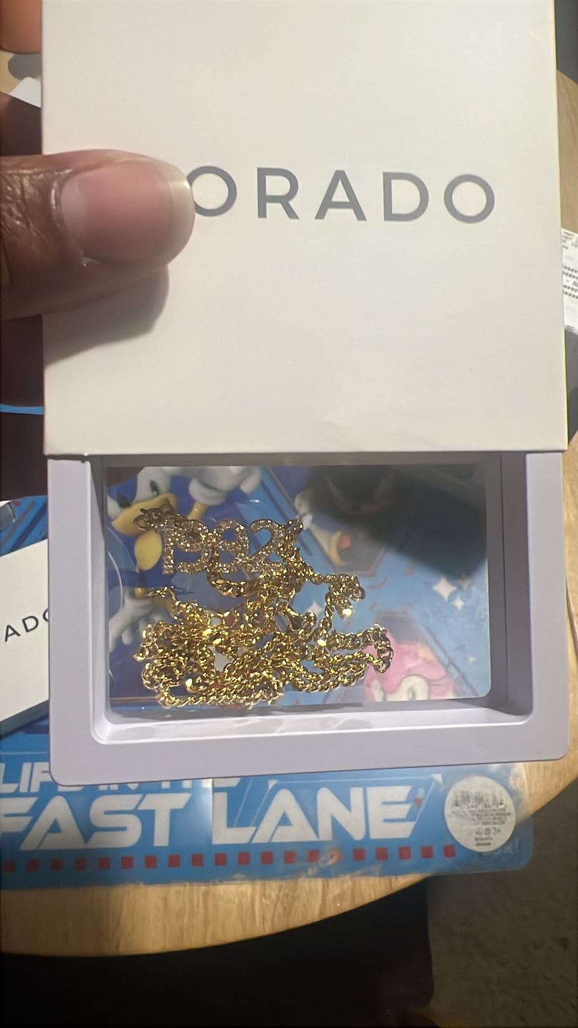 Customer photo review of Iced Year Necklace w/ Cuban Chain