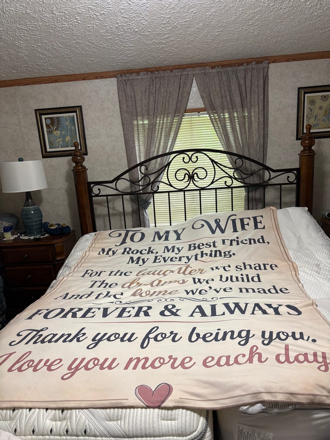 Customer photo review of Sherpa Fleece Blanket -  To My Wife