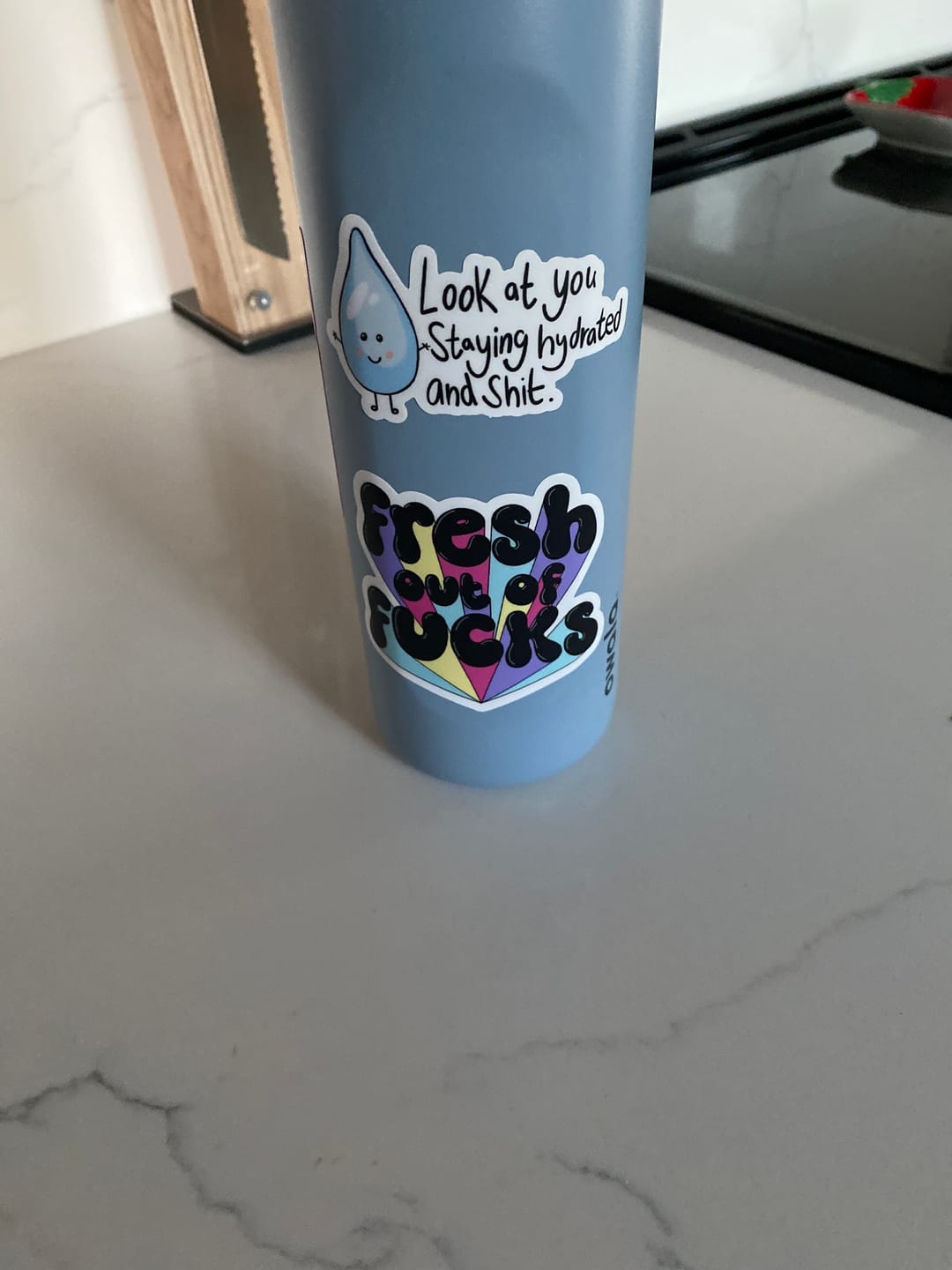 Customer photo review of "Fresh out of fucks" sticker