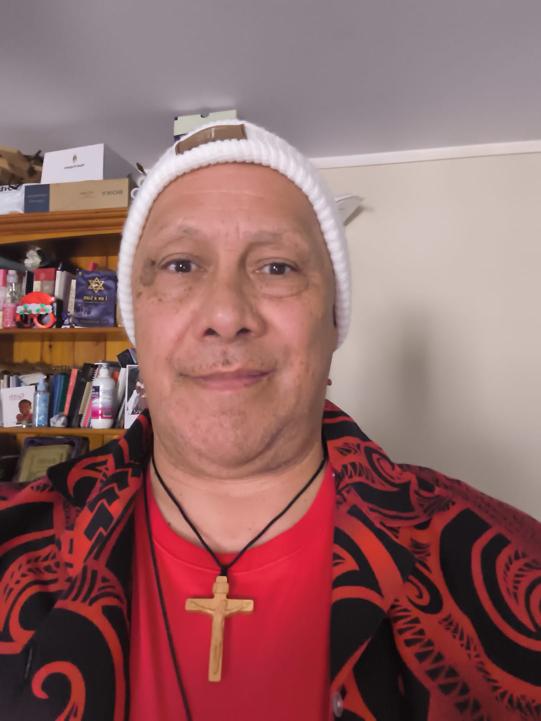 Customer photo review of Jesus Crucifix Wooden Necklace