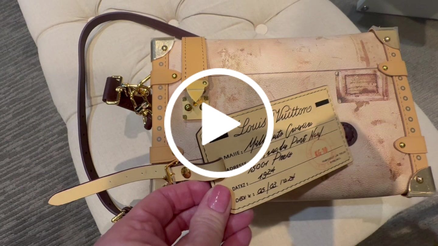 Customer video review of LV M12480 Side Trunk MM Beige Canvas & Cowhide