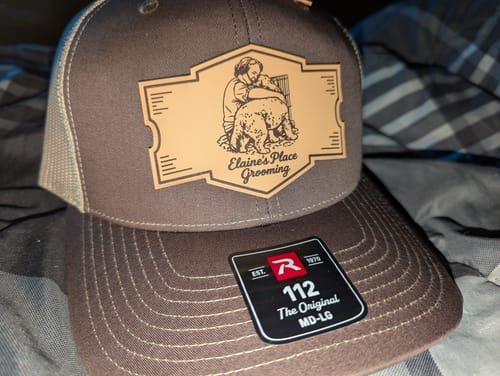 Customer photo review of Premium Custom Leather Patch Hats (Wholesale)