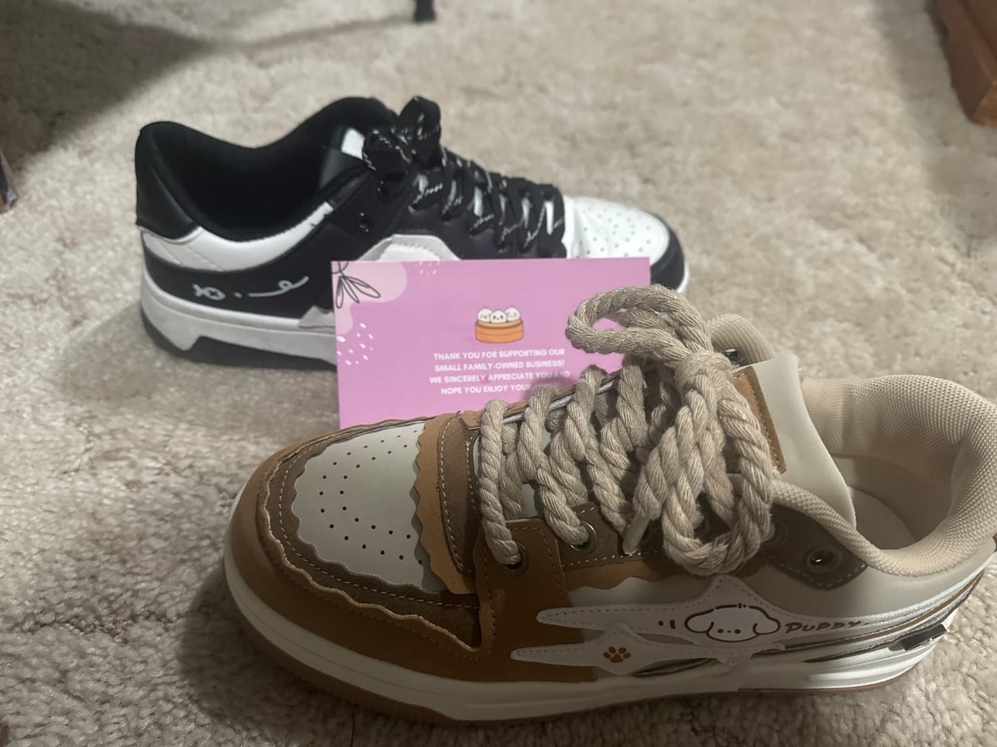 Customer photo review of Kawaii Friendly Puppy Chunky Brown Shoes - Unisex