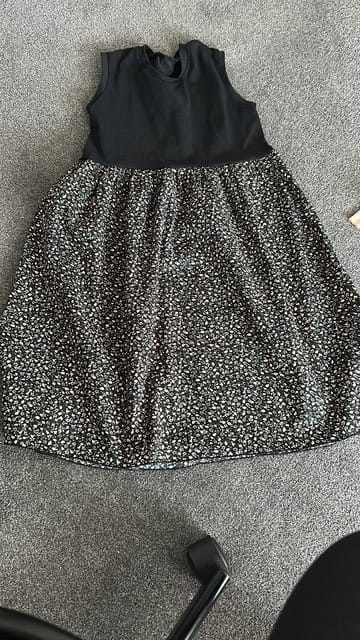 Customer photo review of Plain Black Scuba Crepe Stretch Fabric 4 Way Stretch