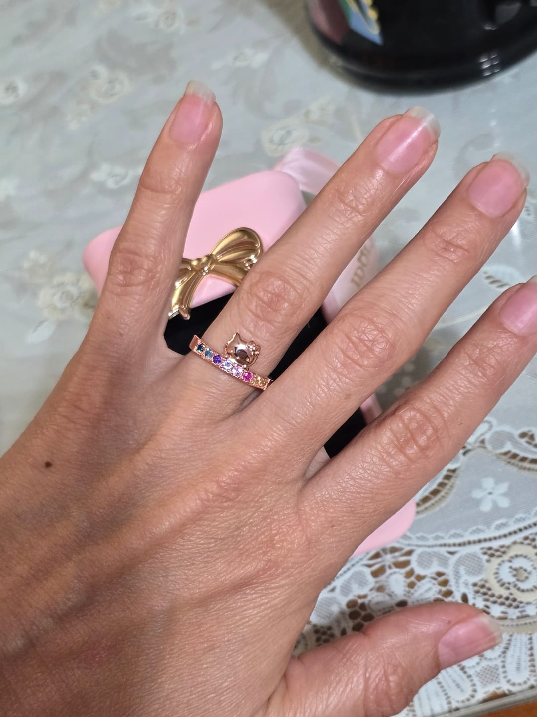 Customer photo review of Anillo Eternal Love | Plata con Baño de Oro Rosa 18k | Hello Kitty