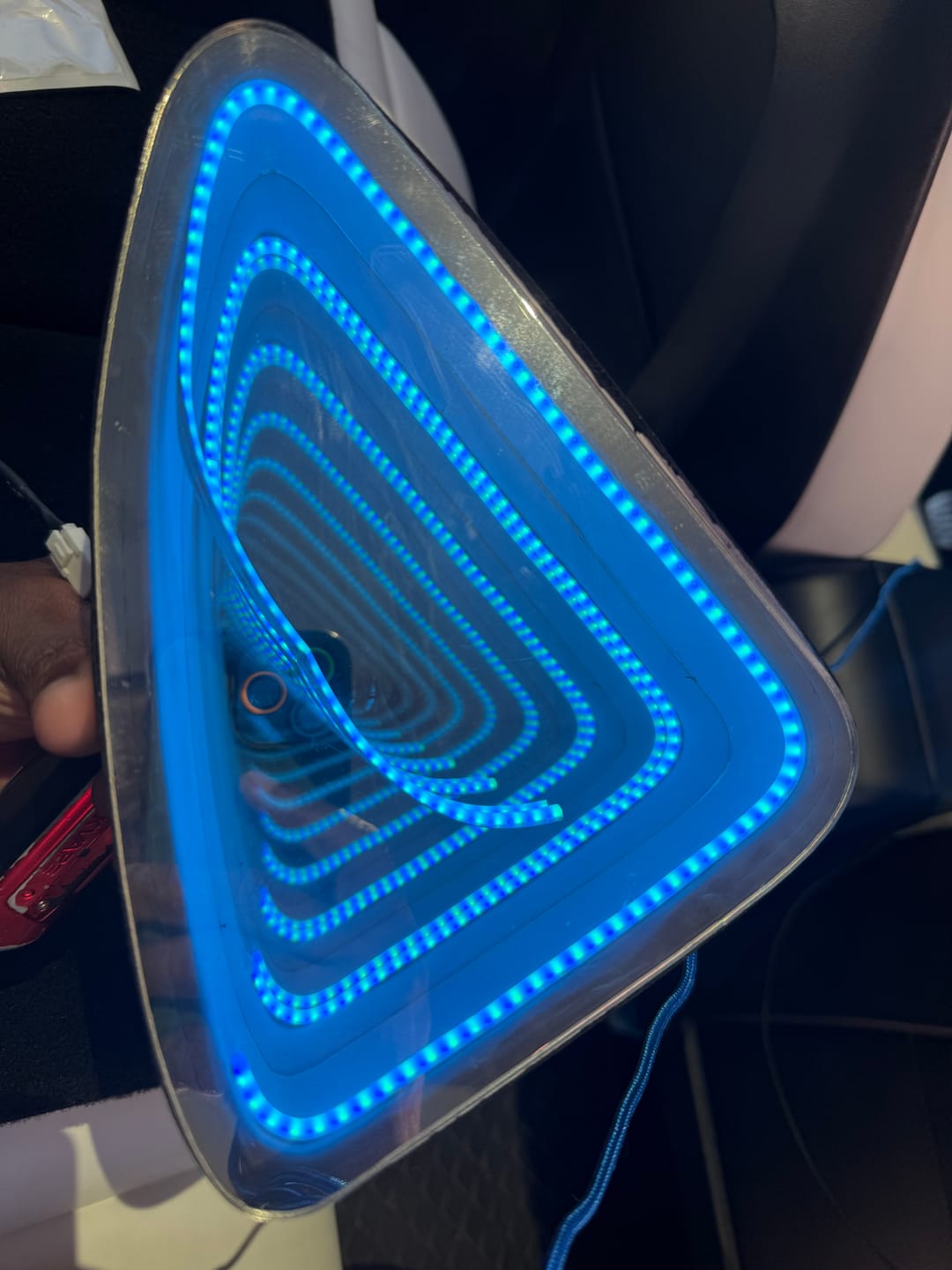 Customer photo review of Triangle Window Ambient Light for Tesla Model Y (2021-2023)