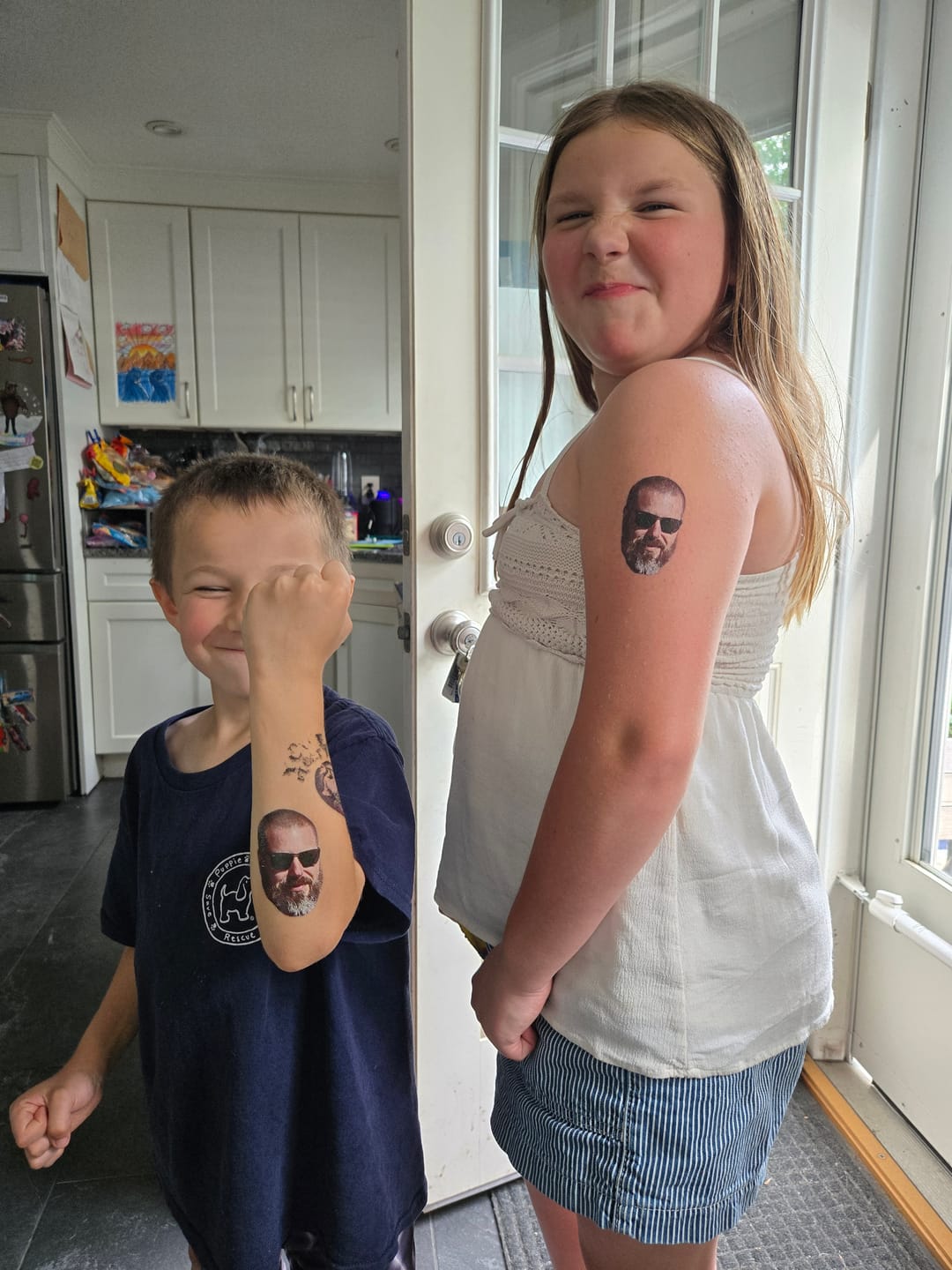 Customer photo review of Custom Photo Face Temporary Tattoo