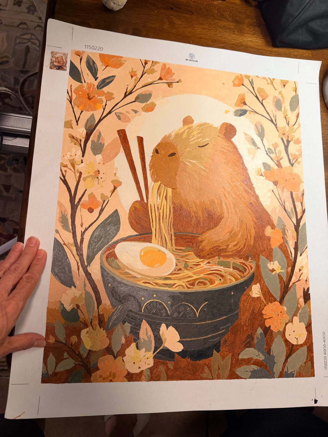 Customer photo review of Capybara`s noodles | Paint by Number
