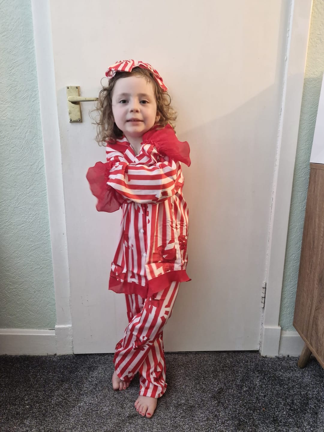 Customer photo review of Kids Candy Cane Christmas Pyjamas