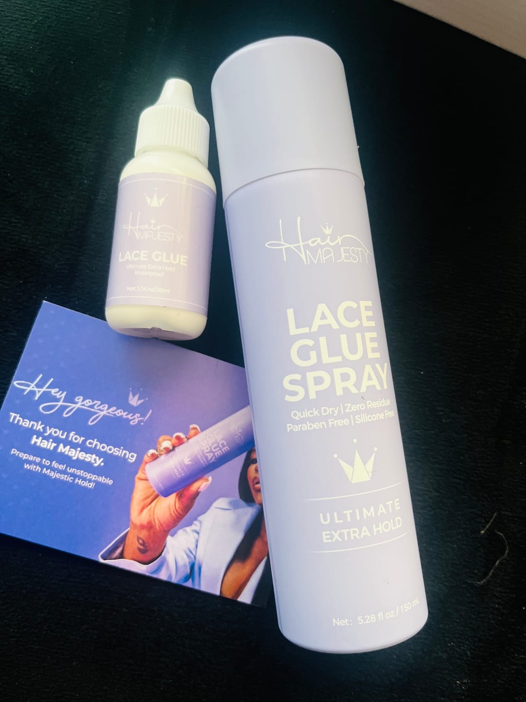 Customer photo review of Majestic Hold Ultimate Extra Hold Lace Glue Spray