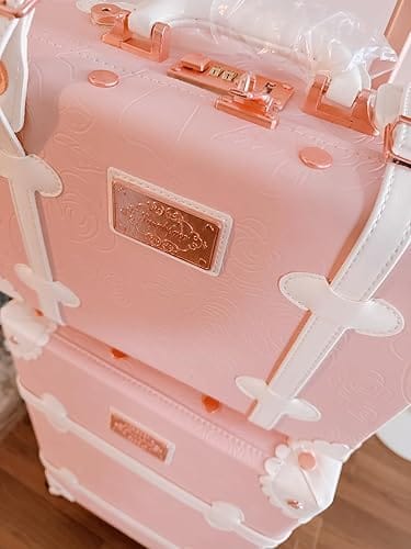 Customer photo review of SarahFace 2 Pieces Luggage Set - Embossed Pink's