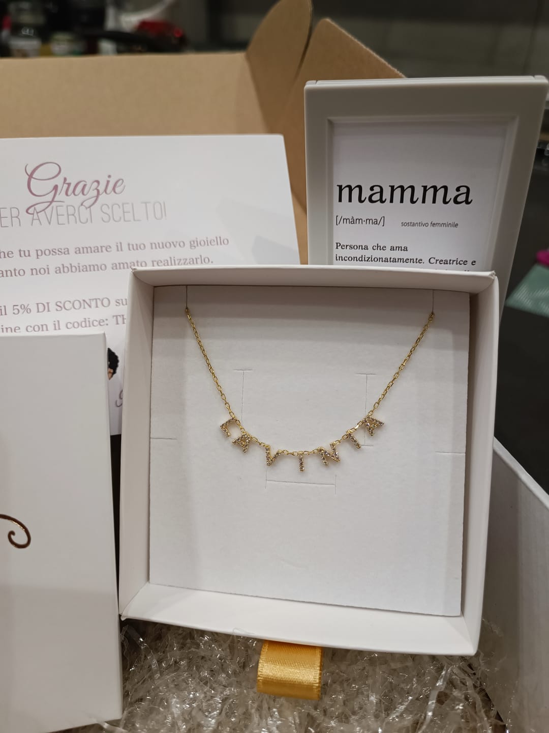 Customer photo review of Collana MINI LETTERS BRIGHT