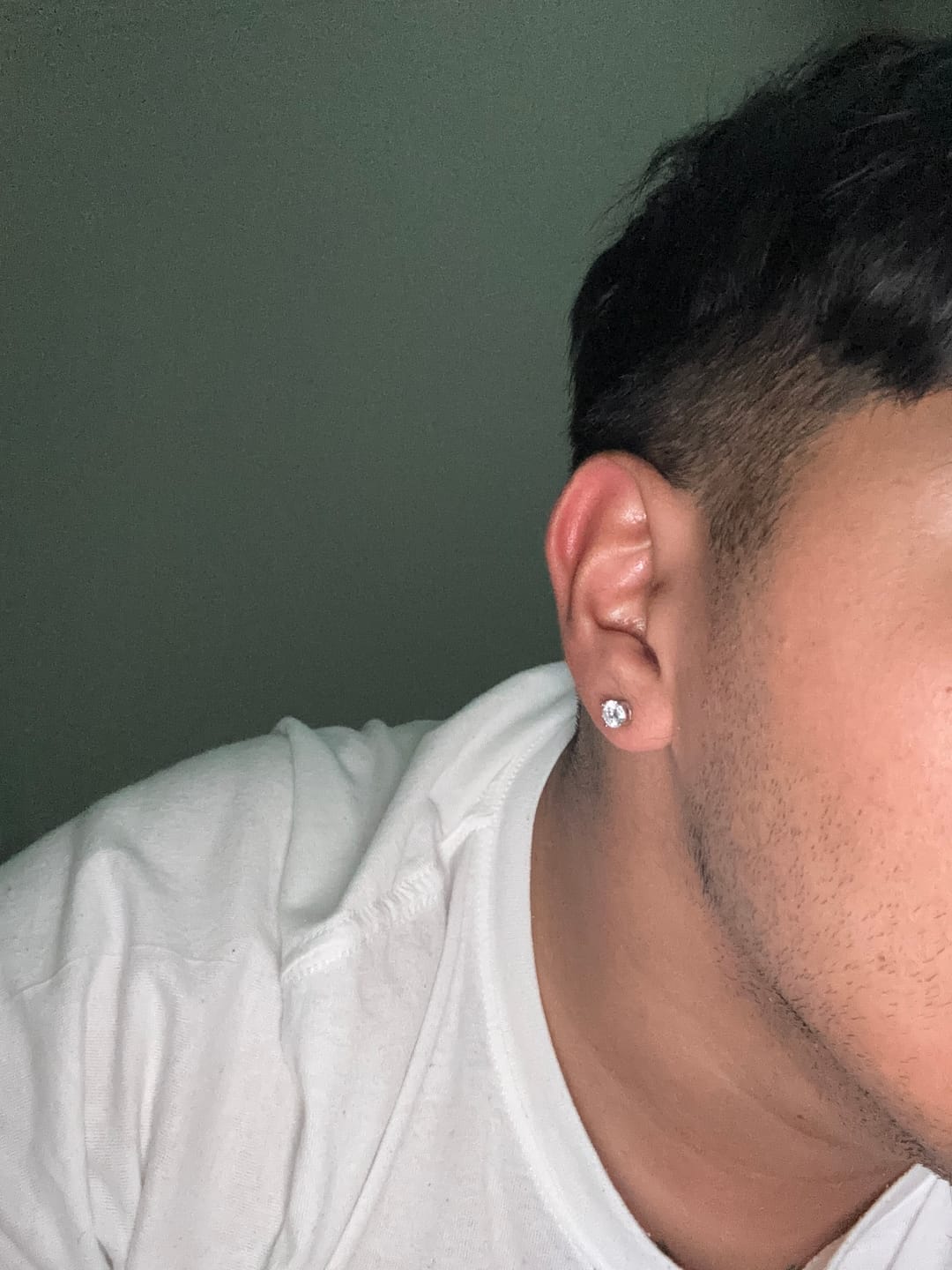 Customer photo review of 6MM Moissanite Earrings