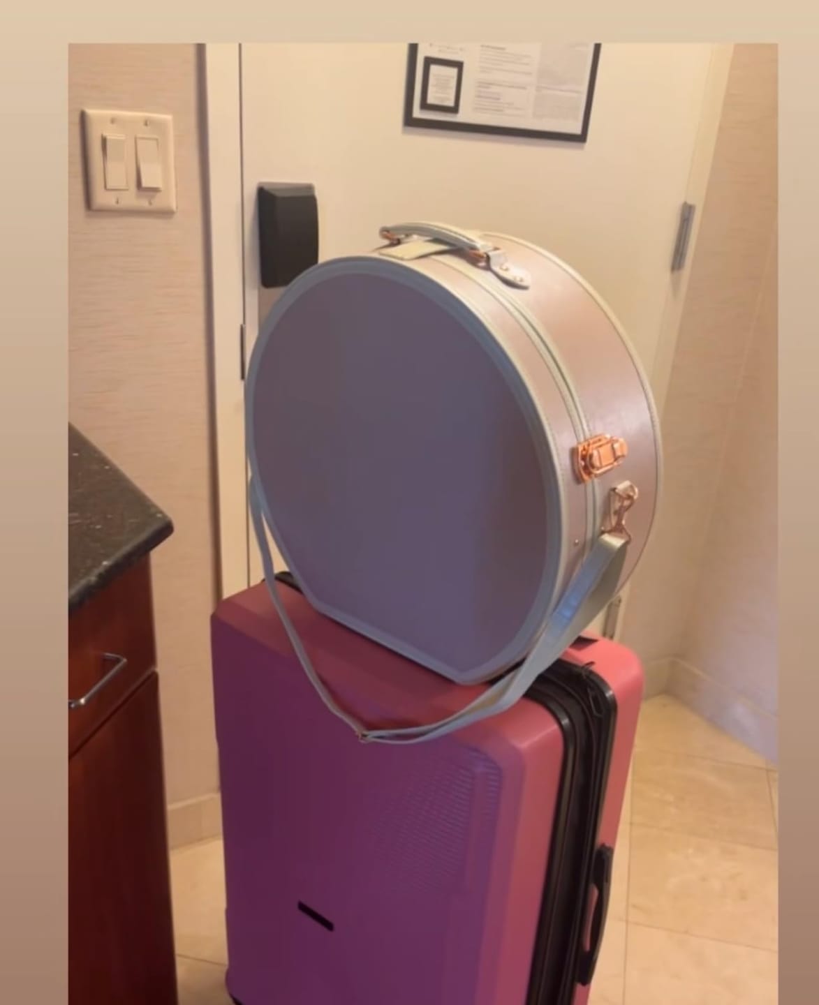 Customer photo review of Minimalism Large Hat Box - Cherry Pink's