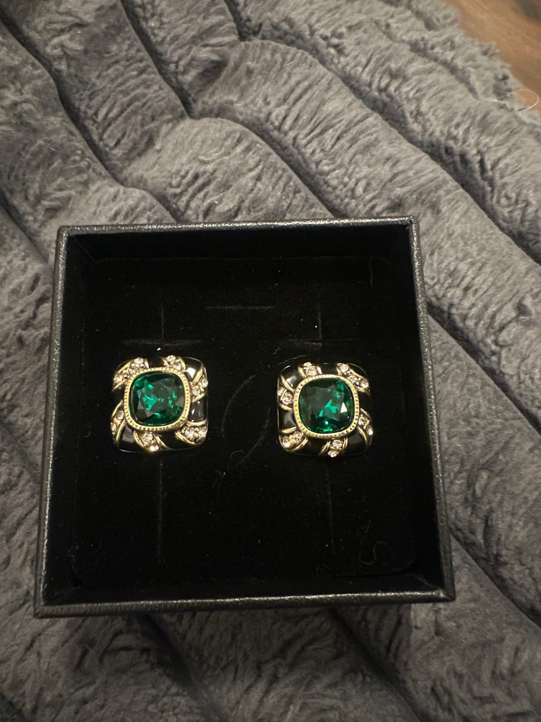 Customer photo review of HEIDI DAUS®"Tempting Tigress" Crystal & Enamel Button Earrings