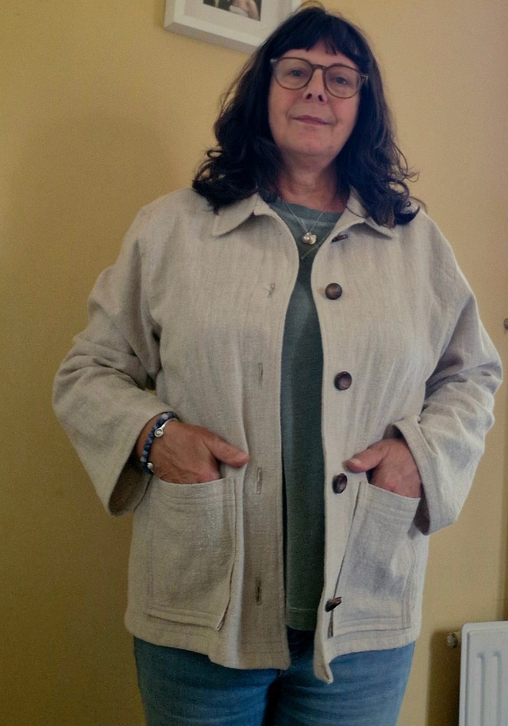 Customer photo review of Plain Stonewashed Linen Blend Fabric