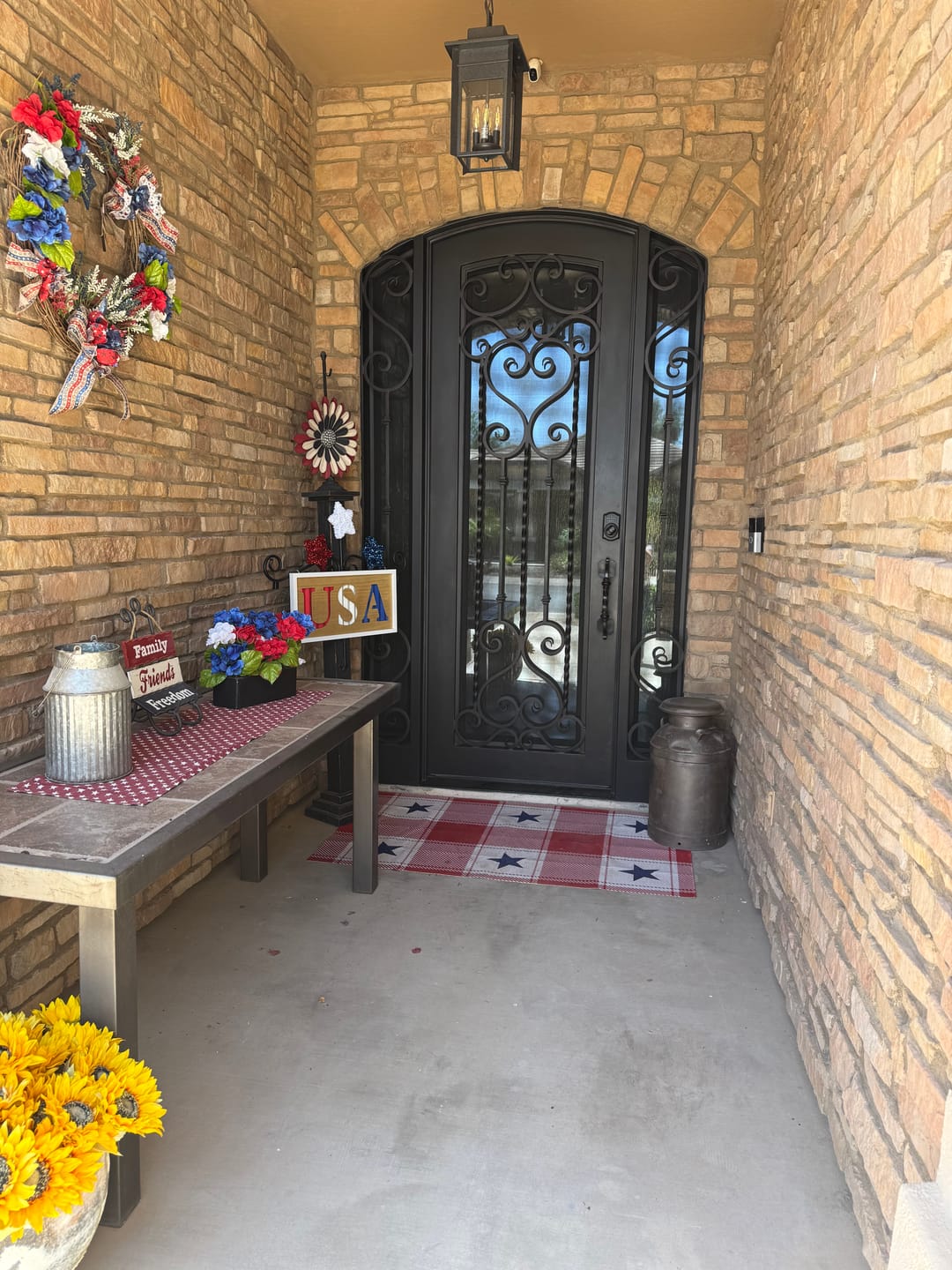 Customer photo review of Buffalo Plaid Stars Machine Washable Rug