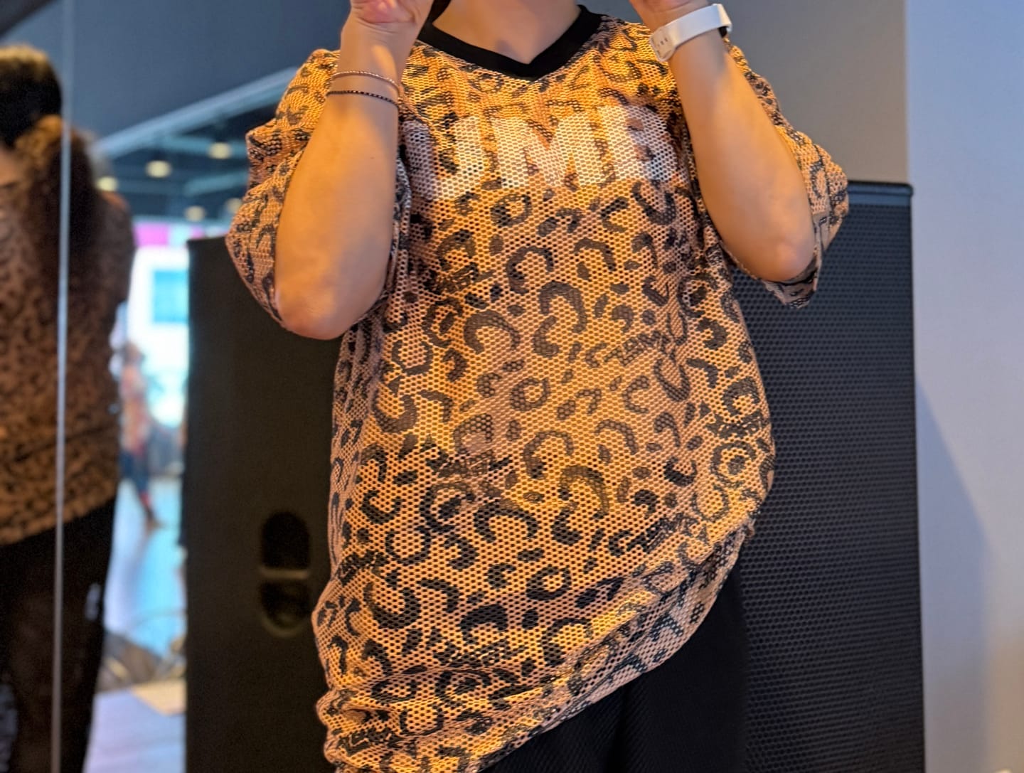 Customer photo review of Zumba Wildbeat Oversized Mesh Top