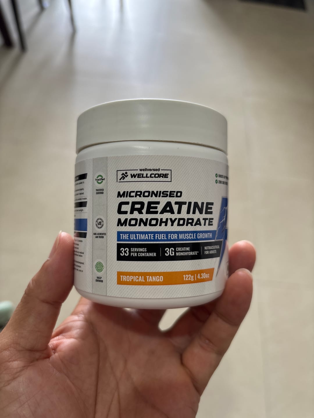 Customer photo review of Wellcore - Pure Micronised Creatine Monohydrate (122g, 33 Servings) Tropical Tango