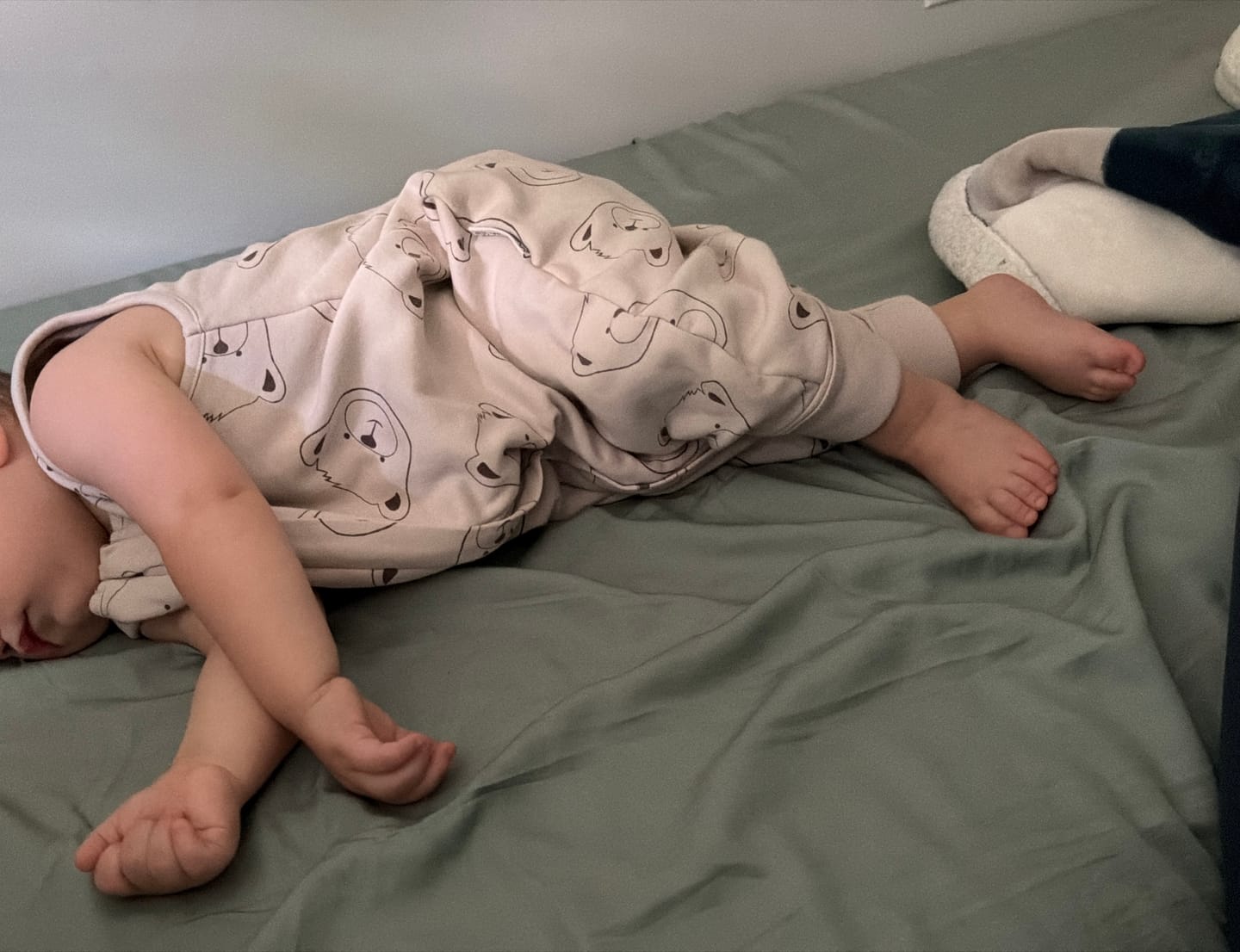 Customer photo review of 4 Season® Baby Sleep Bag with Feet, Merino Wool & Organic Cotton, Night Sky™
