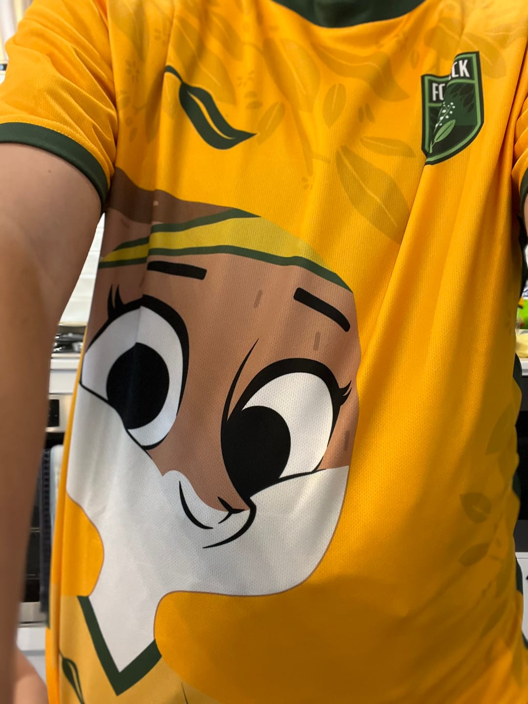 Customer photo review of Luna Roo Football Jersey - Luna Face