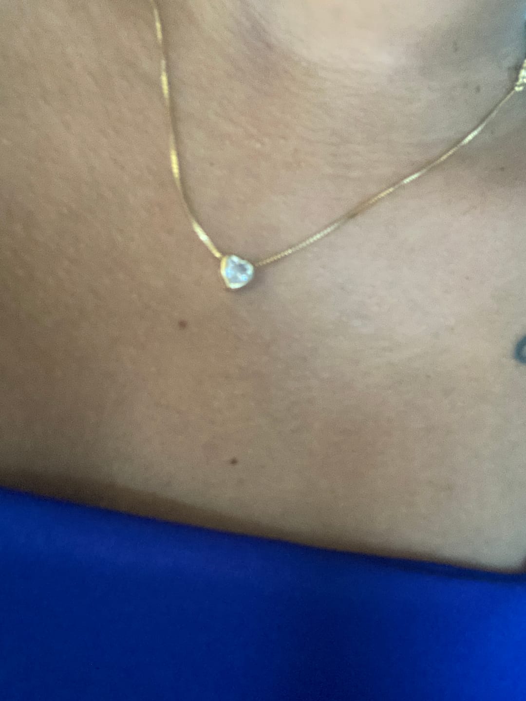 Customer photo review of Cadena Corazón Cristal en Oro laminado 18k Para Dama