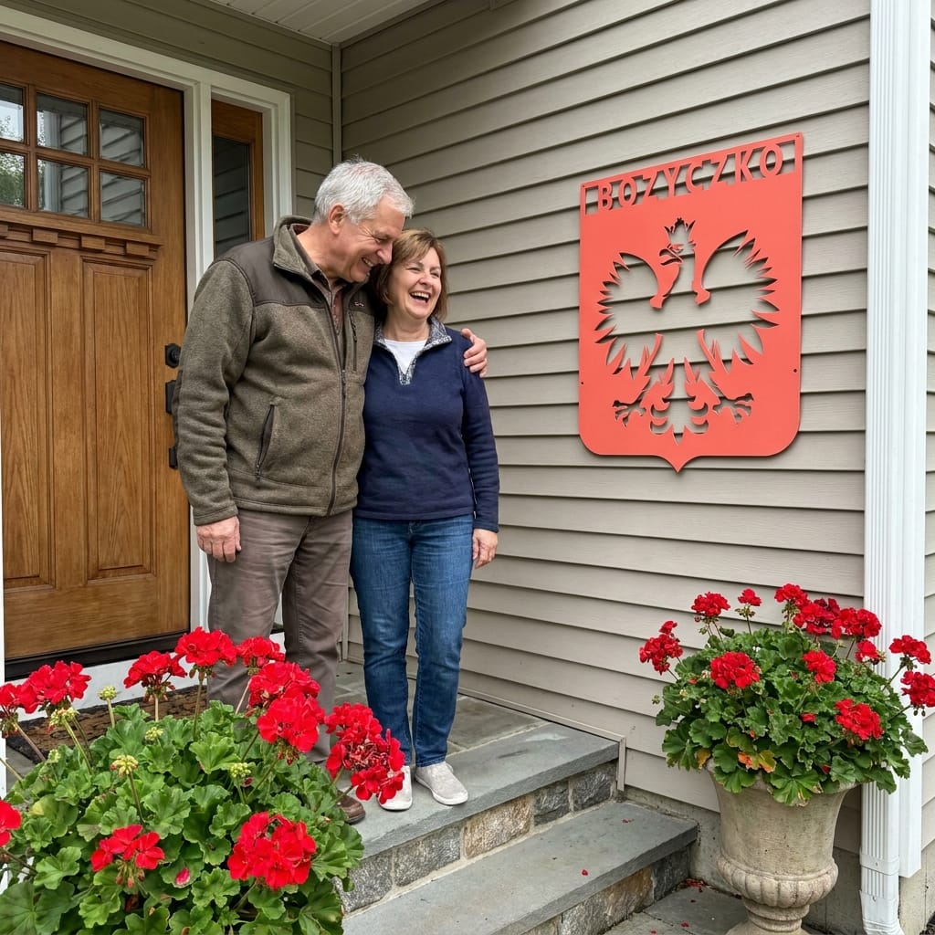 Customer photo review of Personalized Polish Eagle Steel Sign: Monogram Home Decor, poland Lover Gift