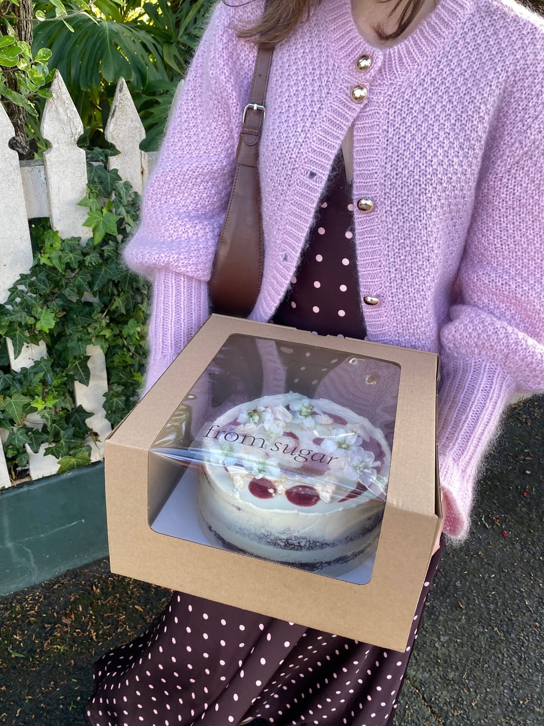 Customer photo review of vanilla & strawberry cake