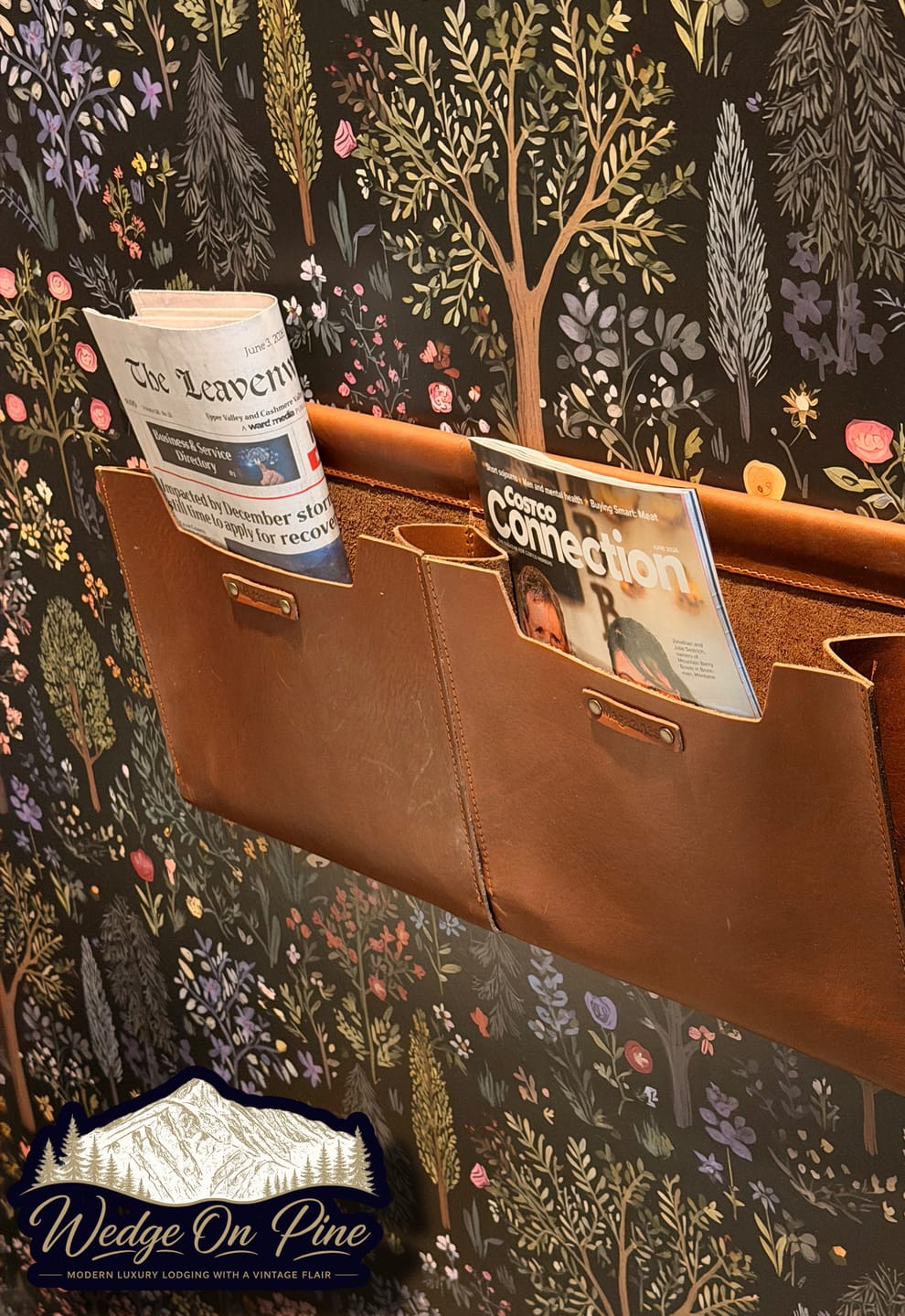 Customer photo review of Large Leather Wall Pockets Organizer