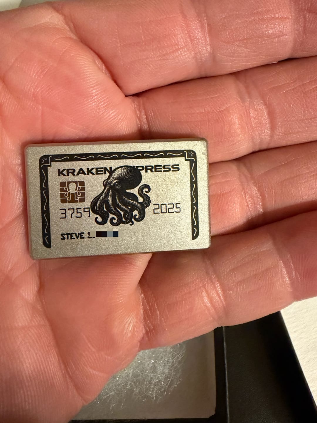 Customer photo review of The Silver Kraken Express Ball Marker | Kraken Titanium Golf Ball Marker