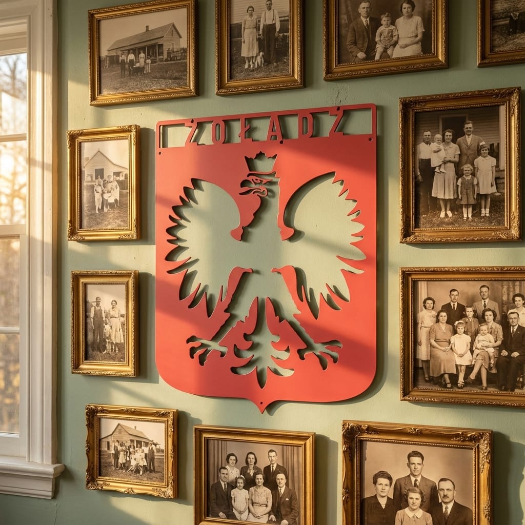 Customer photo review of Personalized Polish Eagle Steel Sign: Monogram Home Decor, poland Lover Gift
