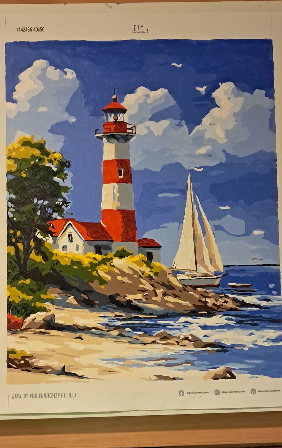 Customer photo review of Malen nach Zahlen - Leuchtturm & Segelboot